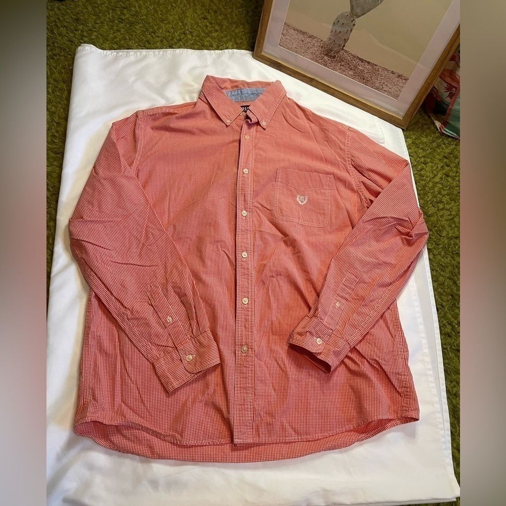 Men’s Chaps size XL red plaid long sleeve button up shirt